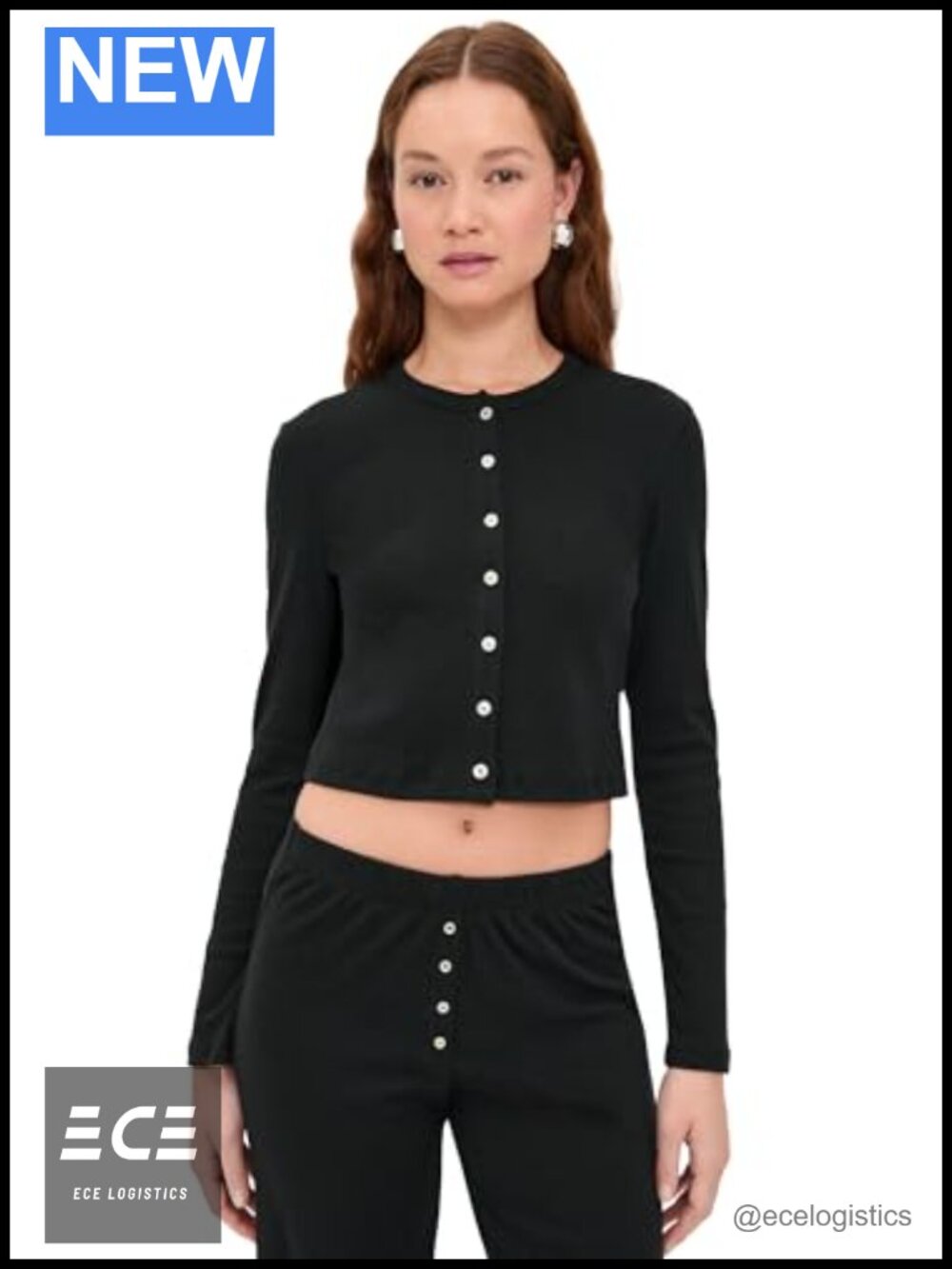 Leset Nando Cardigan Lightweight Stretch Jersey Button Long Sleeve